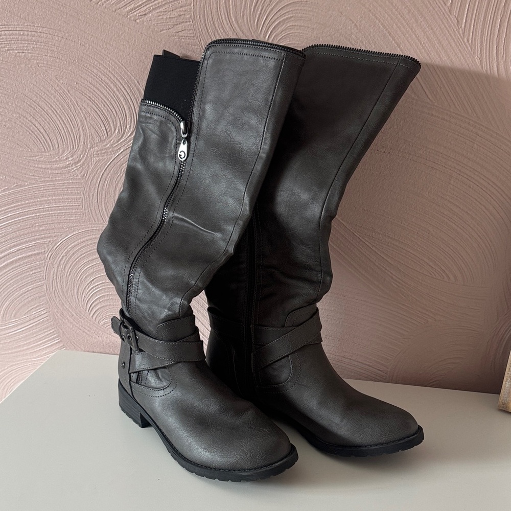 Guess gray tall boots